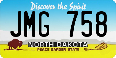 ND license plate JMG758