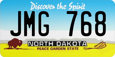 ND license plate JMG768