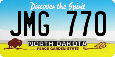 ND license plate JMG770