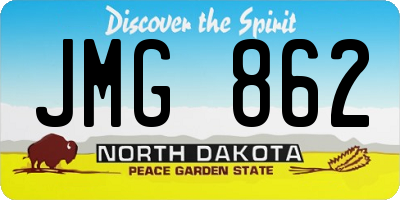 ND license plate JMG862