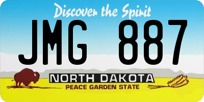 ND license plate JMG887