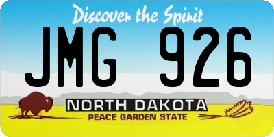 ND license plate JMG926