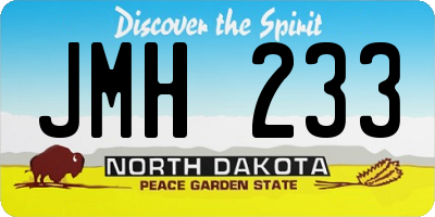 ND license plate JMH233