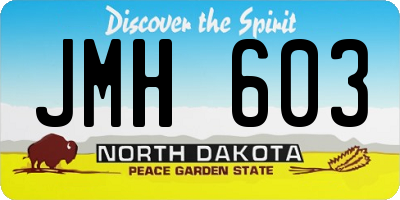 ND license plate JMH603