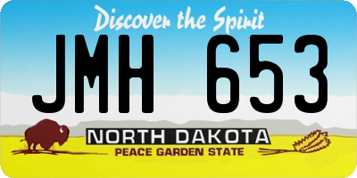 ND license plate JMH653