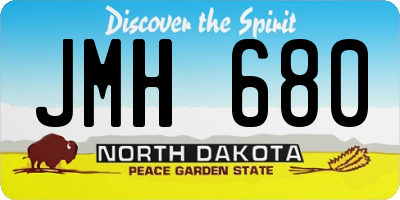 ND license plate JMH680