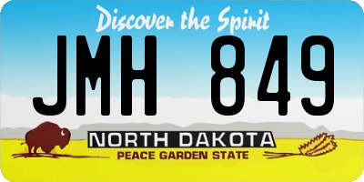 ND license plate JMH849