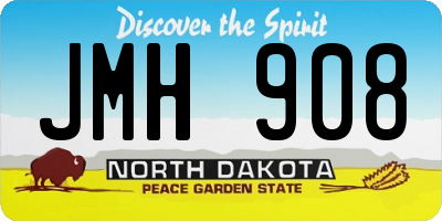 ND license plate JMH908