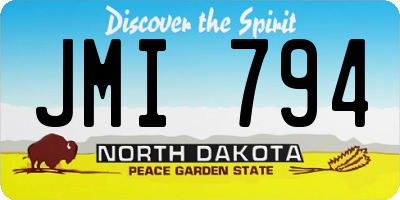 ND license plate JMI794