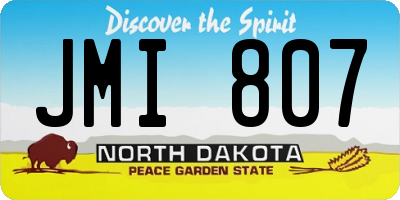 ND license plate JMI807