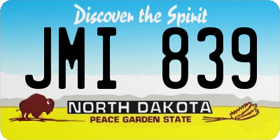 ND license plate JMI839