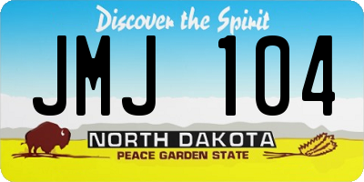 ND license plate JMJ104