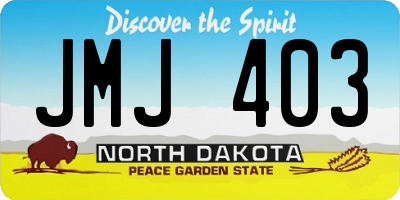 ND license plate JMJ403