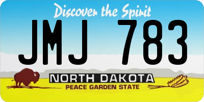 ND license plate JMJ783