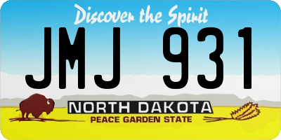 ND license plate JMJ931