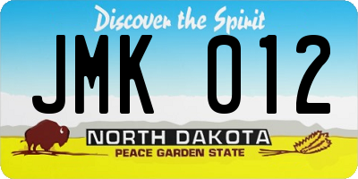 ND license plate JMK012