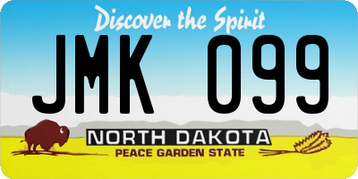ND license plate JMK099