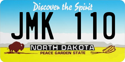 ND license plate JMK110