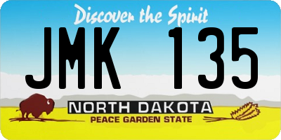 ND license plate JMK135