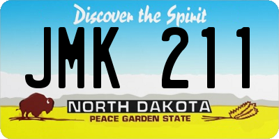 ND license plate JMK211