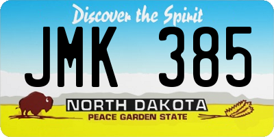 ND license plate JMK385