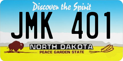 ND license plate JMK401