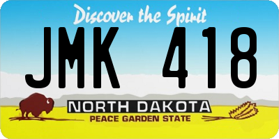 ND license plate JMK418