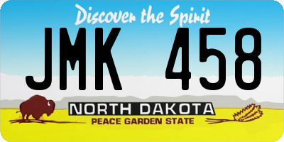 ND license plate JMK458