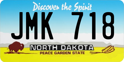 ND license plate JMK718