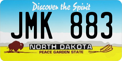 ND license plate JMK883