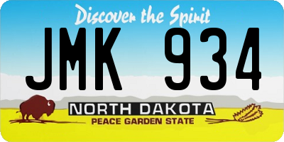 ND license plate JMK934