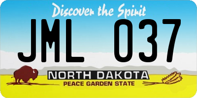 ND license plate JML037