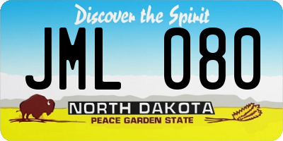 ND license plate JML080