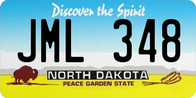 ND license plate JML348