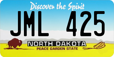 ND license plate JML425