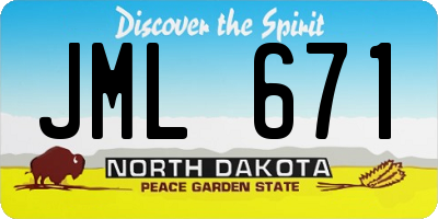 ND license plate JML671