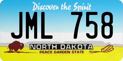 ND license plate JML758