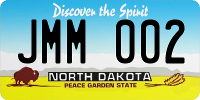 ND license plate JMM002