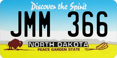ND license plate JMM366