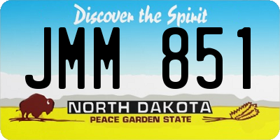 ND license plate JMM851