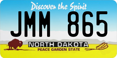 ND license plate JMM865