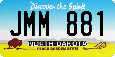 ND license plate JMM881