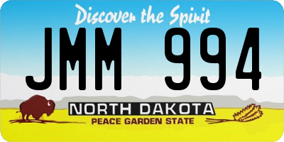 ND license plate JMM994