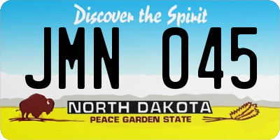ND license plate JMN045