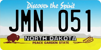 ND license plate JMN051