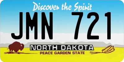 ND license plate JMN721