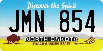 ND license plate JMN854