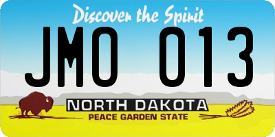 ND license plate JMO013