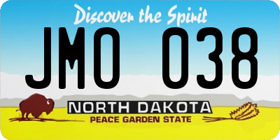 ND license plate JMO038
