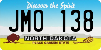 ND license plate JMO138